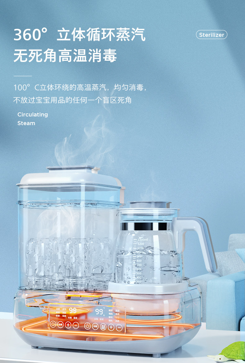 Baby Bottle Sterilizer - 220V Baby Bottle Sterilizer and Warmer