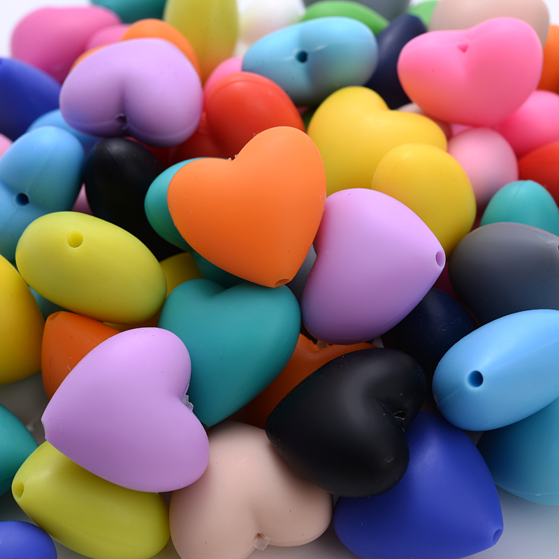10Pcs Peach Heart Silicone Bea – Baby Products Eco Friendly Bewertung und Preis