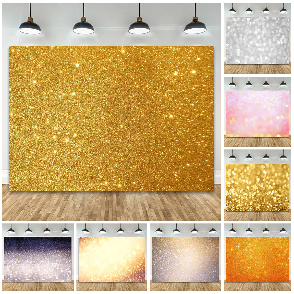 Golden Silver Glitters Backdro – Baby Products Photoshoot Bewertung und Preis