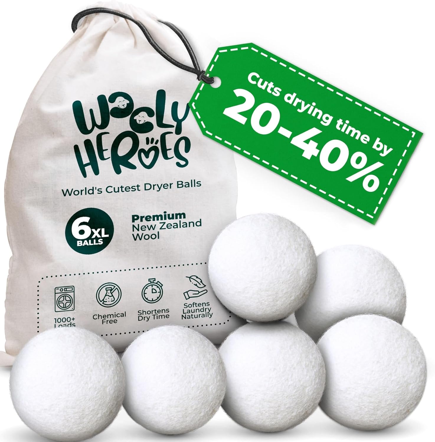 6-Pack Reusable Wool Dryer Bal – Baby Products Eco Friendly Bewertung und Preis